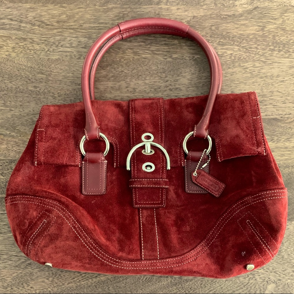 SUEDE COACH PURSE